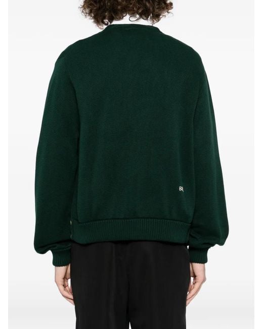 Bode Green Double-Breasted Cardigan for men