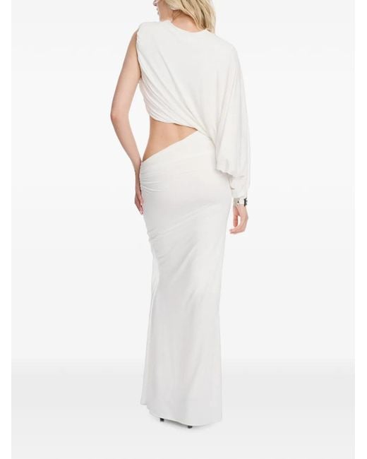 Axel 113 White Robe Longue Amanda À Design Drapé