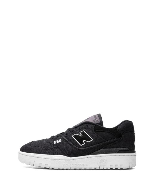 New Balance Black 550 Suede Low-Top Sneakers