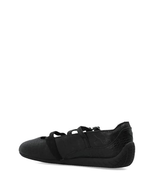 PUMA Black Speedcat Croc-Effect Ballet Flats