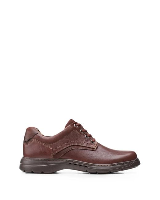 Clarks Brown Chaussures Un Brawley Pace En Cuir for men