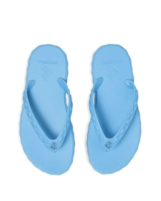 Jimmy Choo Blue Diamond Platform Flip-Flops