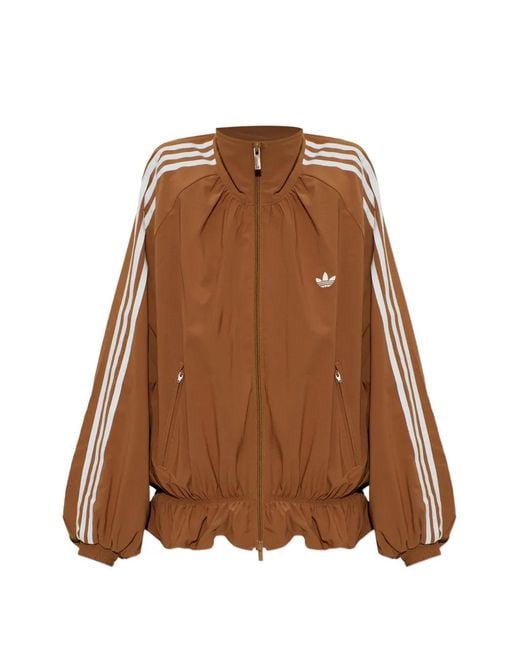 Adidas Brown Ruffled Zip-Up Jacket