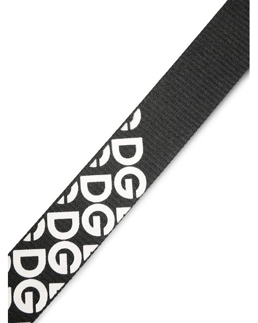 Dolce & Gabbana White Logo-Print Belt for men