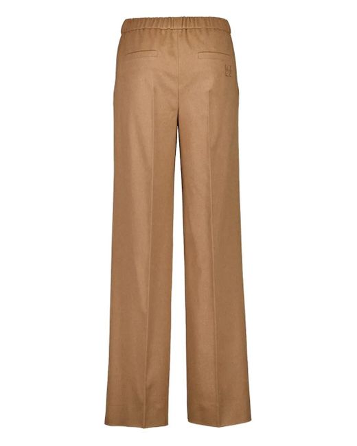 Miu Miu Natural Elastic-Waist Woven Trousers