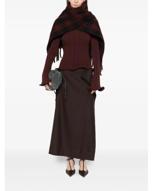 Séfr Black Button Slit Skirt