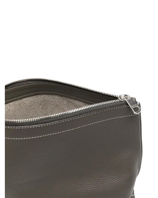 A.P.C. Gray Neige Clou Leather Clutch Bag