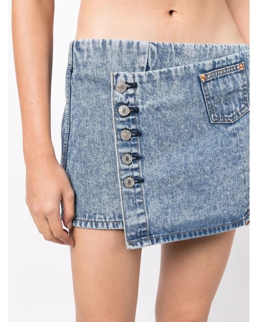 Re/done Blue Tief Sitzender Jeansrock