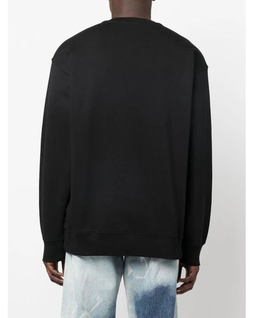 Moschino Black Logo-Print Organic Cotton Sweatshirt for men