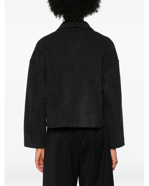 ROSSO35 Black Patch-Pocket Button Jacket