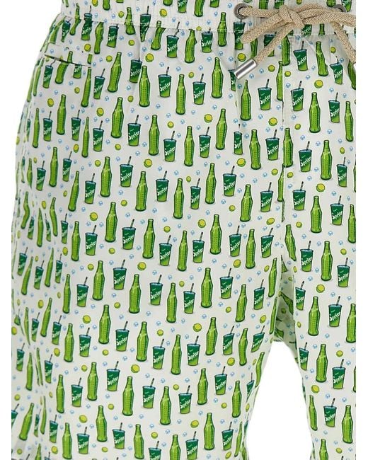 Mc2 Saint Barth Green Lighting Graphic-Print Swim Shorts for men