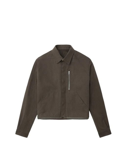 Rick Owens Brown Zip Cotton Jacket for men