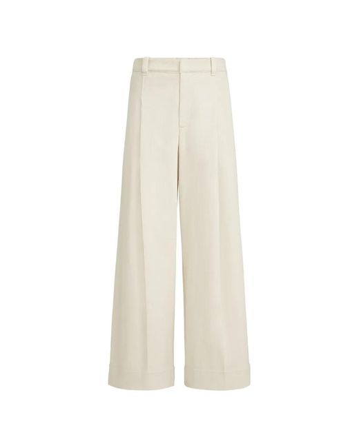Brunello Cucinelli White Pleated A-Line Trousers