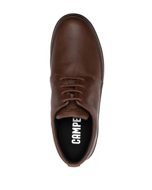 Camper Brown Chasis Leather Derby Shoes for men