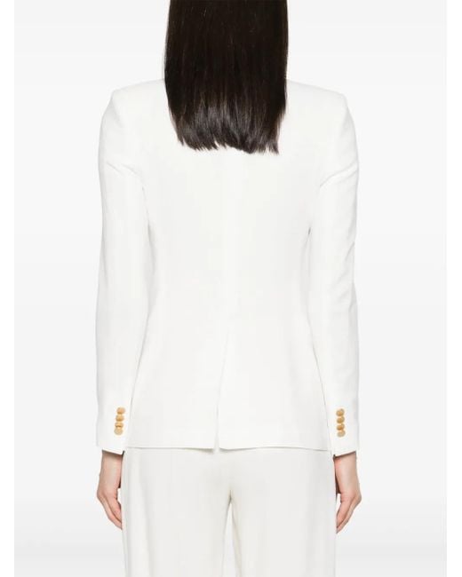 Blazer Croisé À Revers Pointus Tagliatore en coloris White