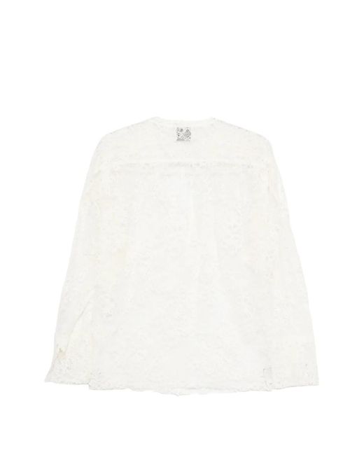 Nude White Lace Blouse