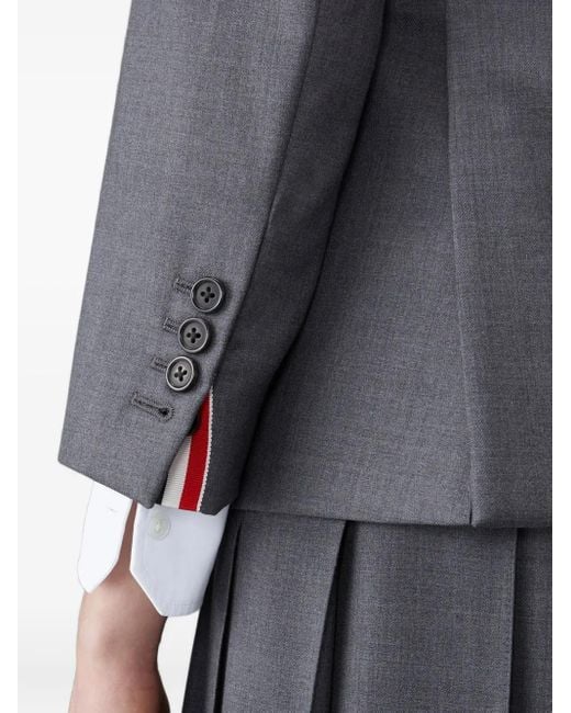 Thom Browne Blue Pleated Wool Jacket