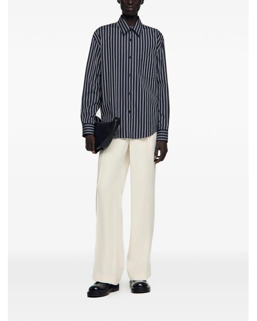 Sandro Blue Striped Cotton Shirt for men