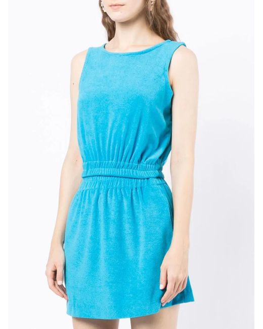 Bambah Blue Sleeveless Towelling-Effect Top