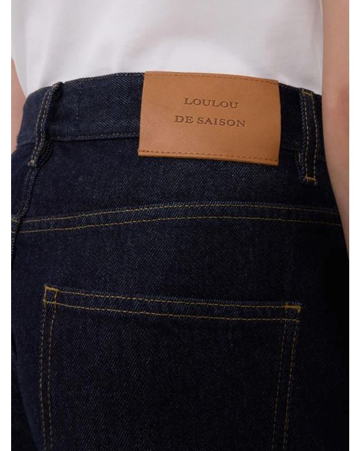 Loulou de Saison Blue Samur Five-Pocket Logo-Patch Jeans