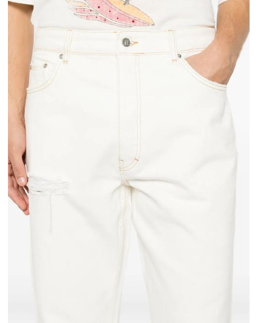 Represent White Heaton Distressed Straight-Leg Jeans for men