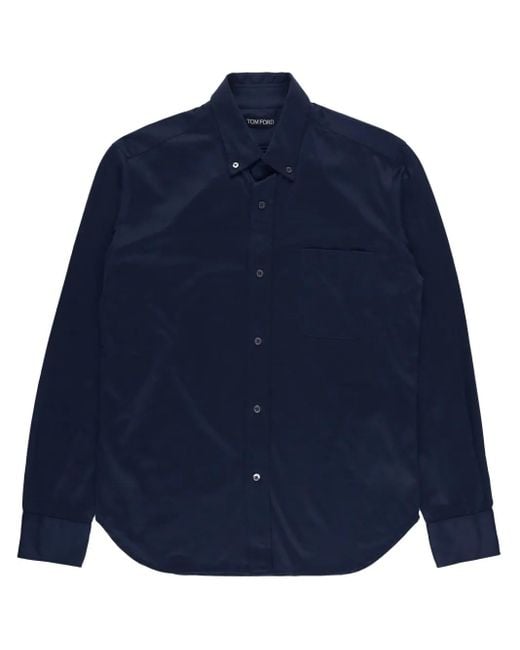 Tom Ford Blue Long-Sleeve Shirt for men