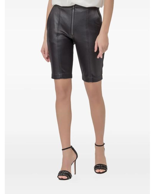 BROGNANO Blue Leather Shorts