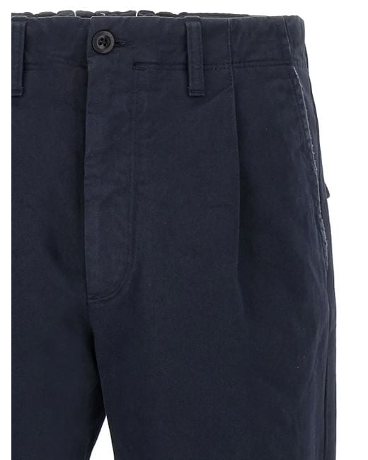 Pleated-front trousers Incotex de hombre de color Blue