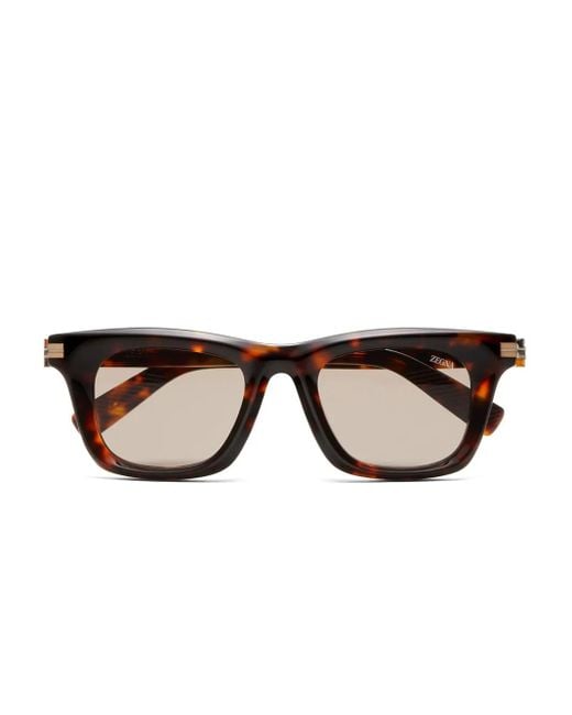 Gafas de sol con efecto de carey Zegna de hombre de color Brown