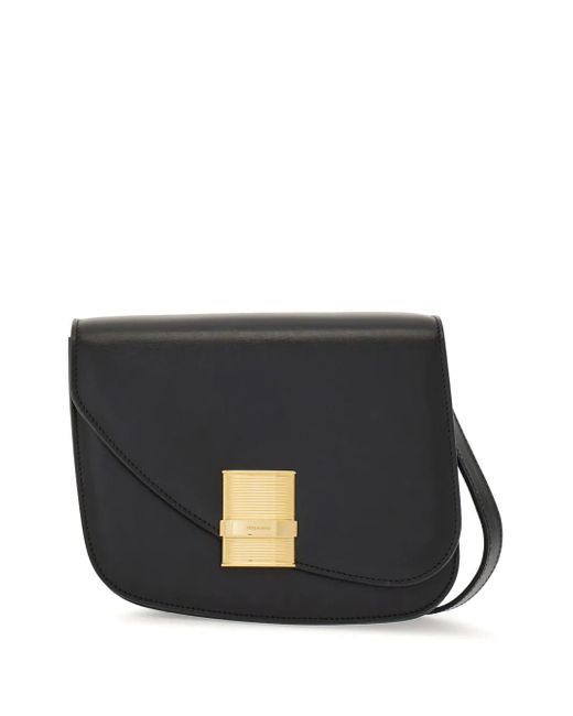 Ferragamo Black Fiamma S Shoulder Bag