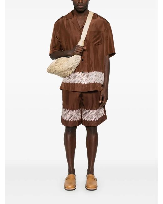 Feng Chen Wang Brown Graphic-Print Shorts for men