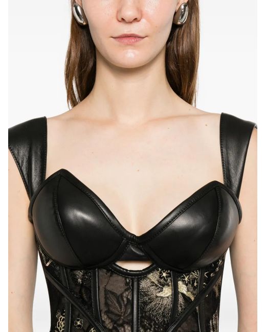 MITILIANE COUTURE Black Embroidered-Lace Top