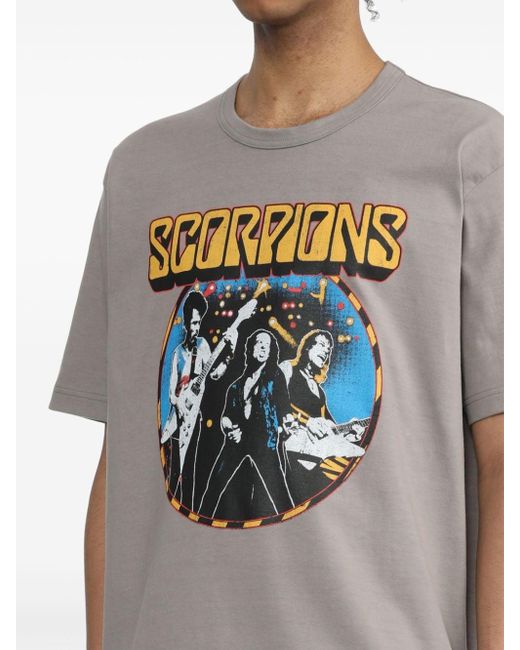 Junya Watanabe Gray Scorpions Graphic-print Cotton T-shirt for men