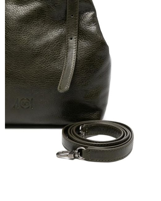 AUTENTICA 504 Black Small Galatea Buckle Top-Handle Tote Bag