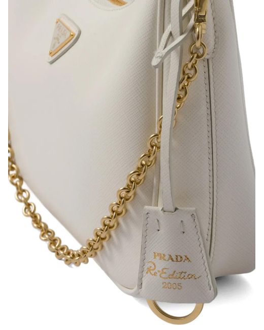 Prada White Leather Re-Edition 2005 Shoulder Bag