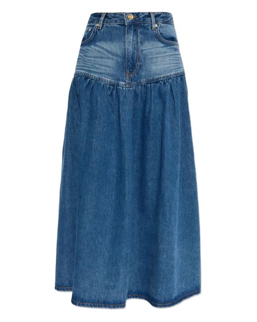Ganni Blue Denim Skirt
