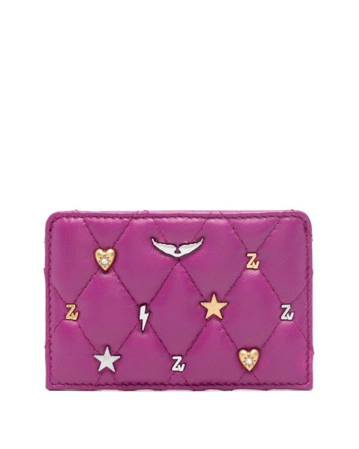 Zadig & Voltaire Purple Zv Pass Leather Wallet