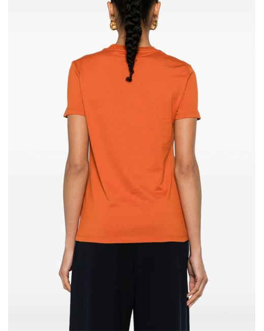 Max Mara T-shirt Met Geborduurd Logo in het Orange
