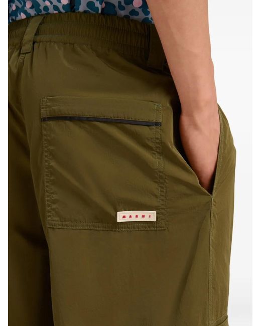 Marni Green Pocket Belt-Loop Trousers for men