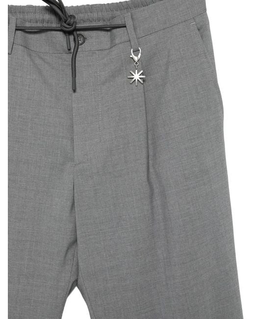 Manuel Ritz Gray Drawstring Charm Trousers for men