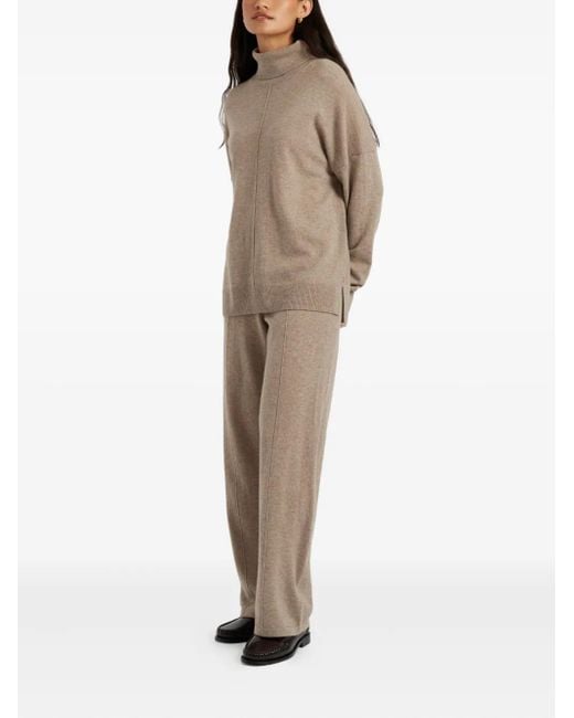 Chinti & Parker Brown Roll-Neck Side-Split Jumper