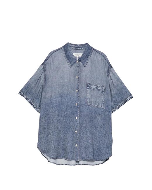Rag & Bone Blue Short-Sleeved Shirt