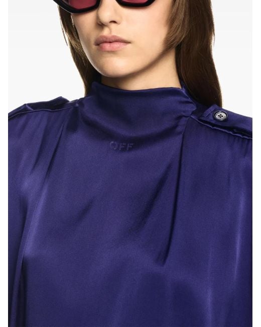 Off-White c/o Virgil Abloh Blue Satin Key Dress