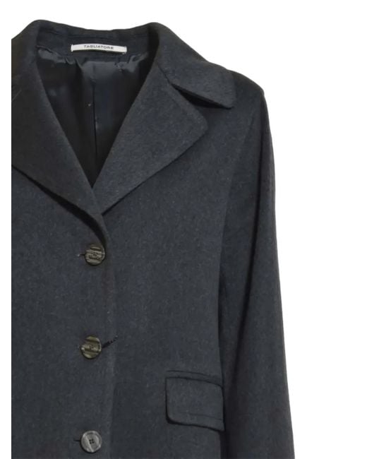 Tagliatore Black Button-Fastening Coat