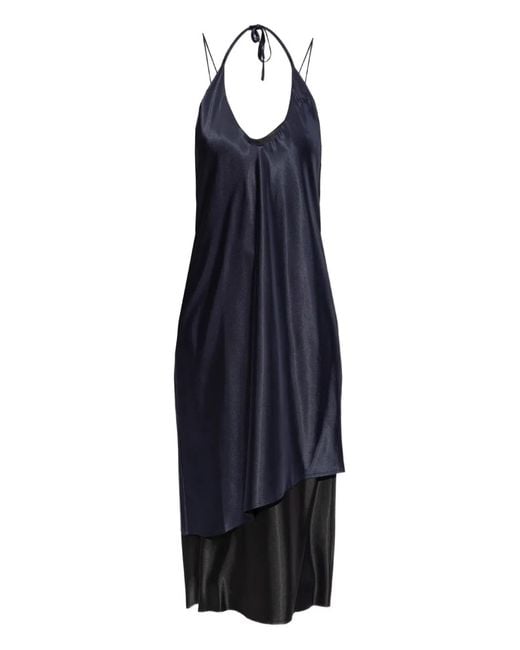 Vetements Blue Asymmetric Halterneck Midi Dress