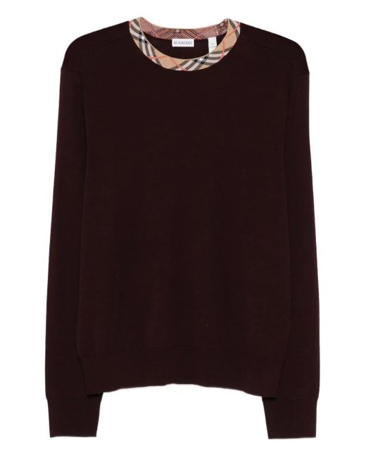 Burberry Wollen Trui Met Geruite Afwerking in het Brown voor heren