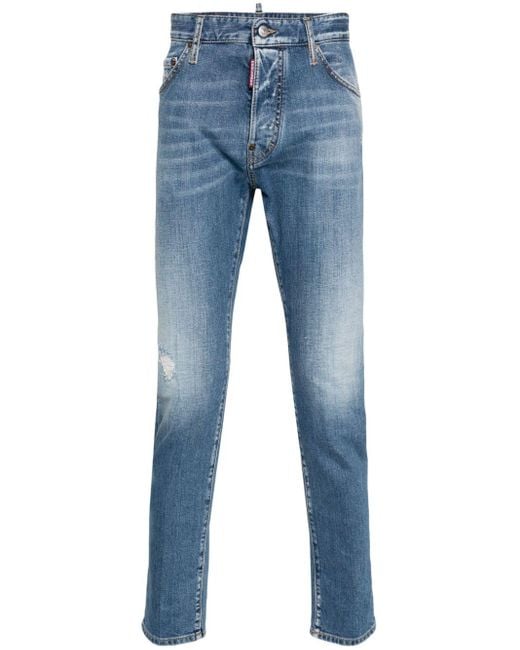 DSquared² Light Blue Stretch-cotton Jeans for men