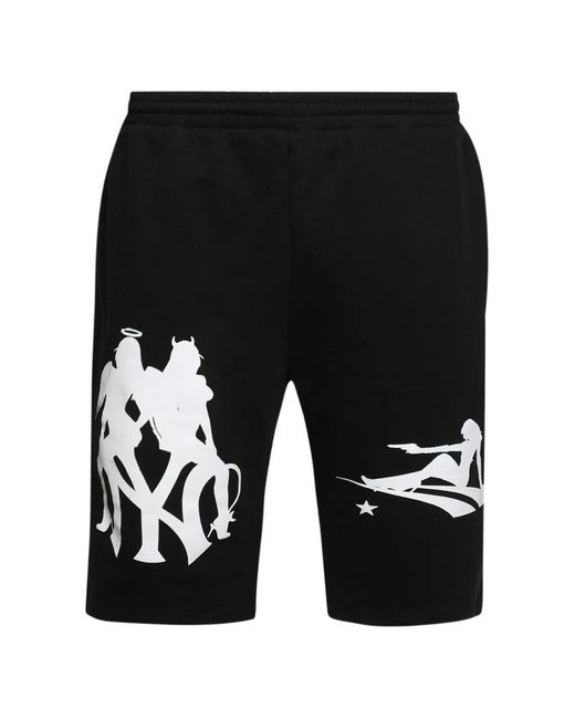 La Maskarade Black Yankees Graphic-Print Shorts for men