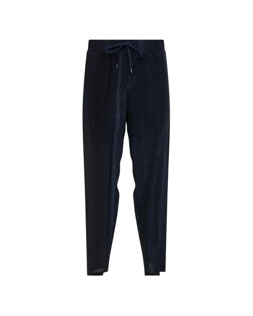 Costumein Blue Drawstring Tapered Trousers for men