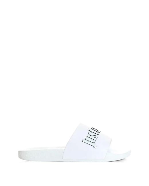 Just Cavalli White Logo-Lettering Slides